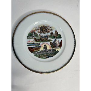 Norcrest Utah Gold Edged State Plate  11" Diameter White, Gold   China